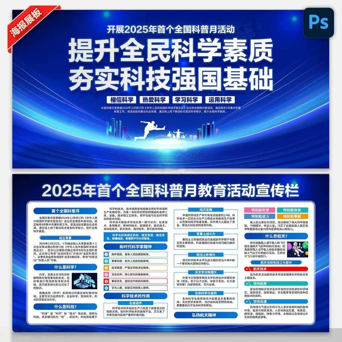 2025年全国科普月展板全国科普日宣传栏展板