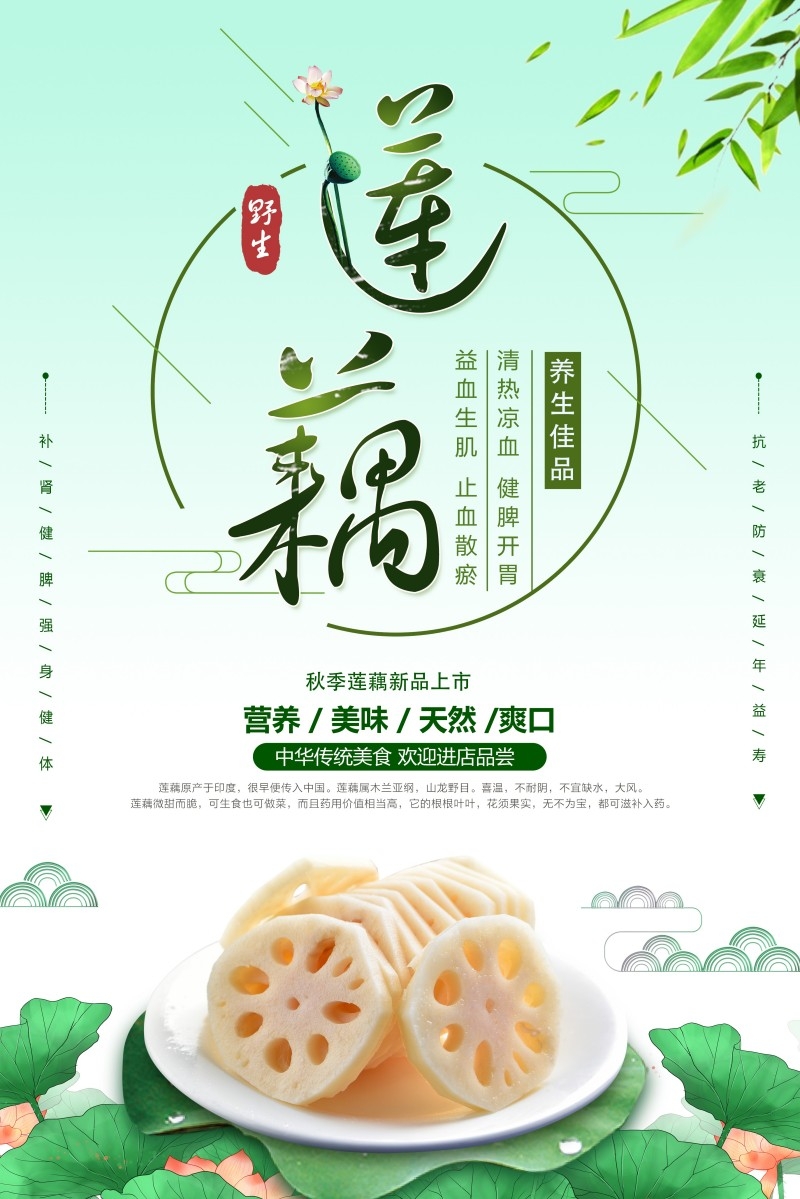 新鲜莲藕宣传海报