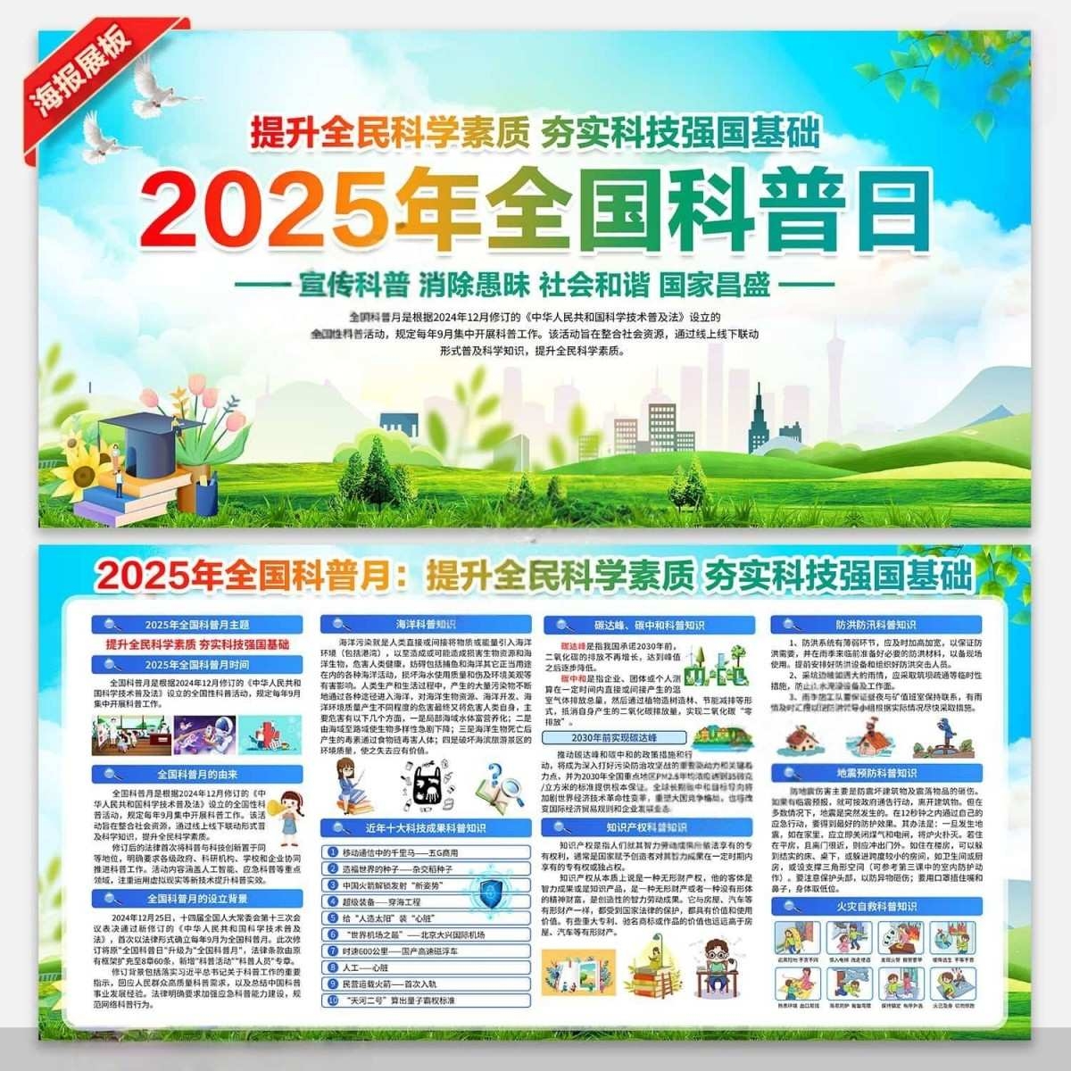 2025年全国科普月展板全国科普日宣传栏展板