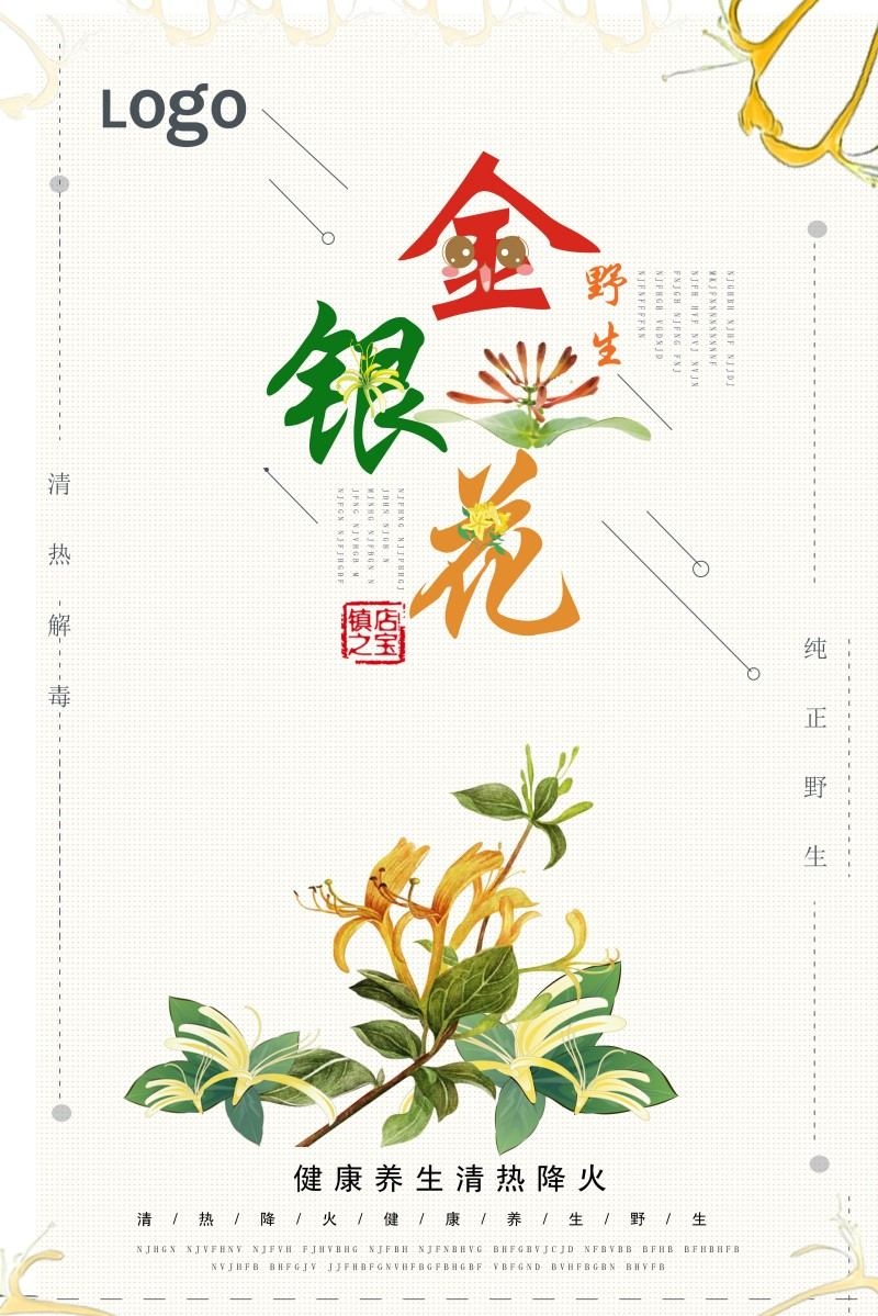 金银花茶展板海报