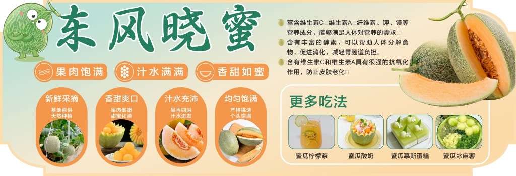 商场超市水果店水果介绍标签异形牌文创牌哈密瓜