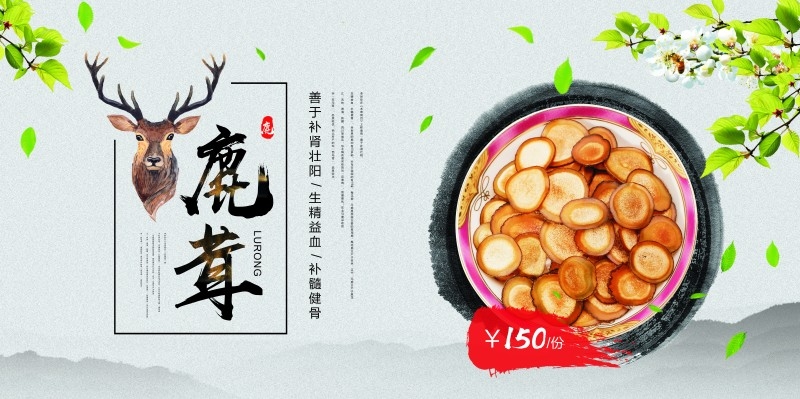 鹿茸宣传展板海报
