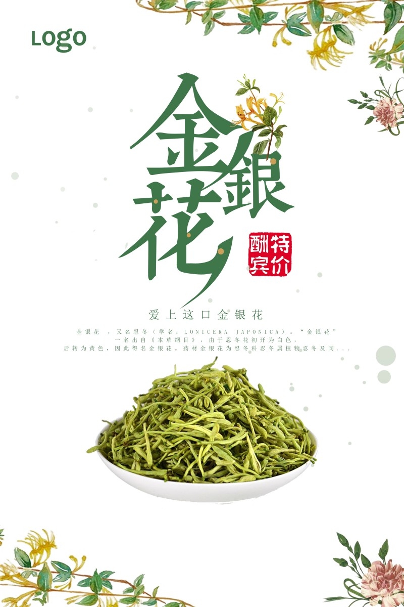 金银花茶展板海报