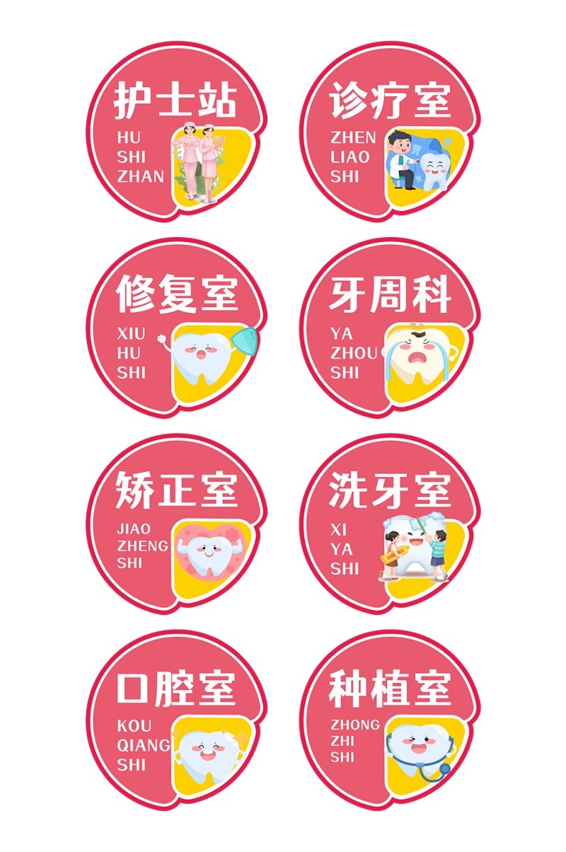 口腔医院诊所科室牌导视牌