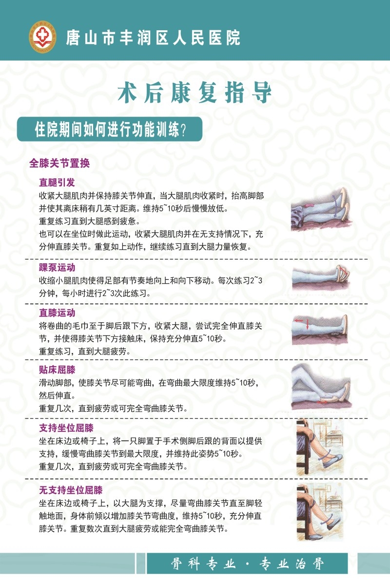 骨科医院关节置换术术后指导海报