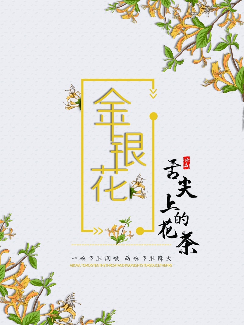 金银花茶展板海报