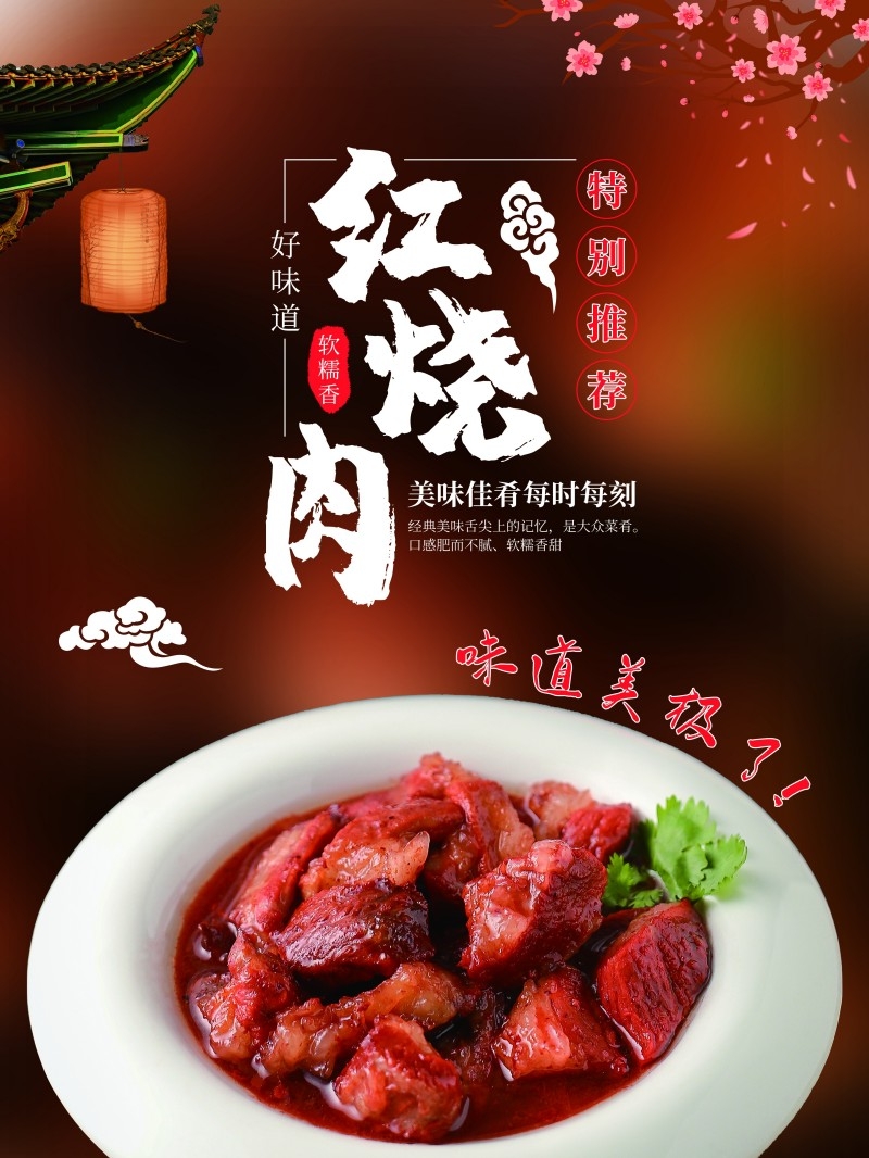 餐饮美食红烧肉海报 (16)
