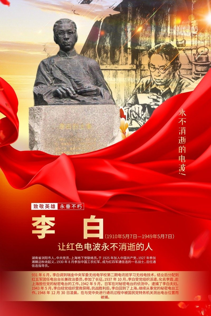 英雄人物事迹介绍海报李白
