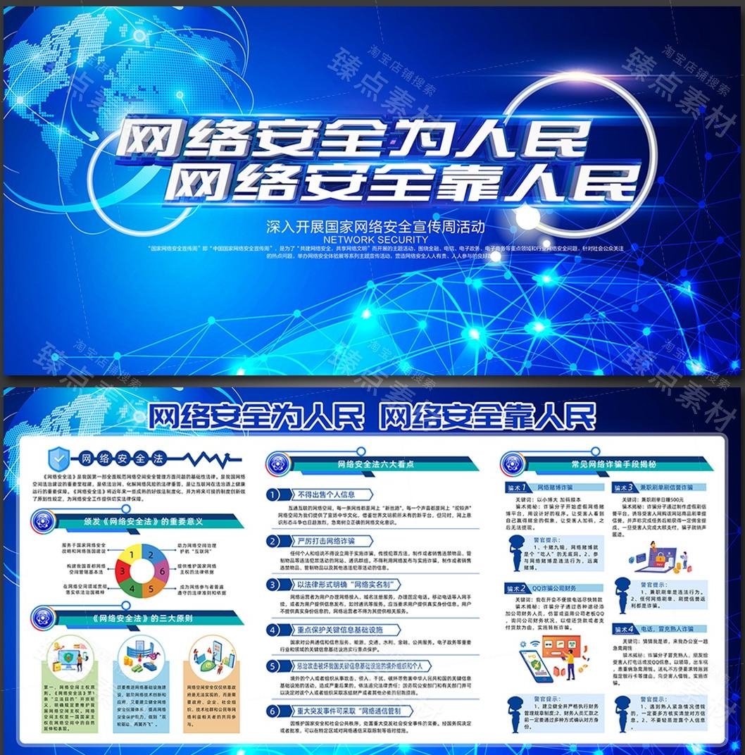 网络安全宣传周展板宣传栏PSD素材