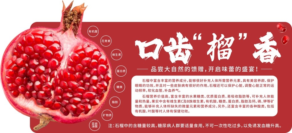 商场超市水果店水果介绍标签异形牌文创牌石榴
