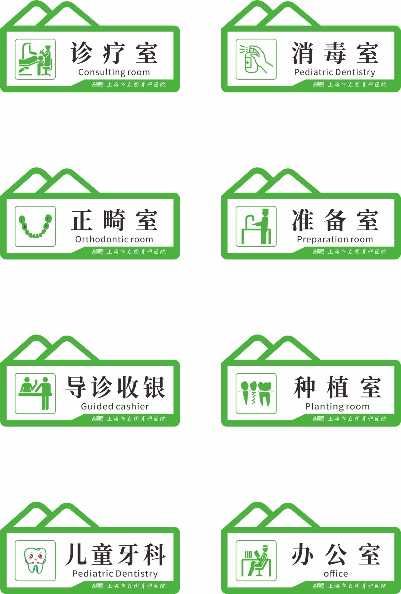 口腔医院诊所科室牌导视牌