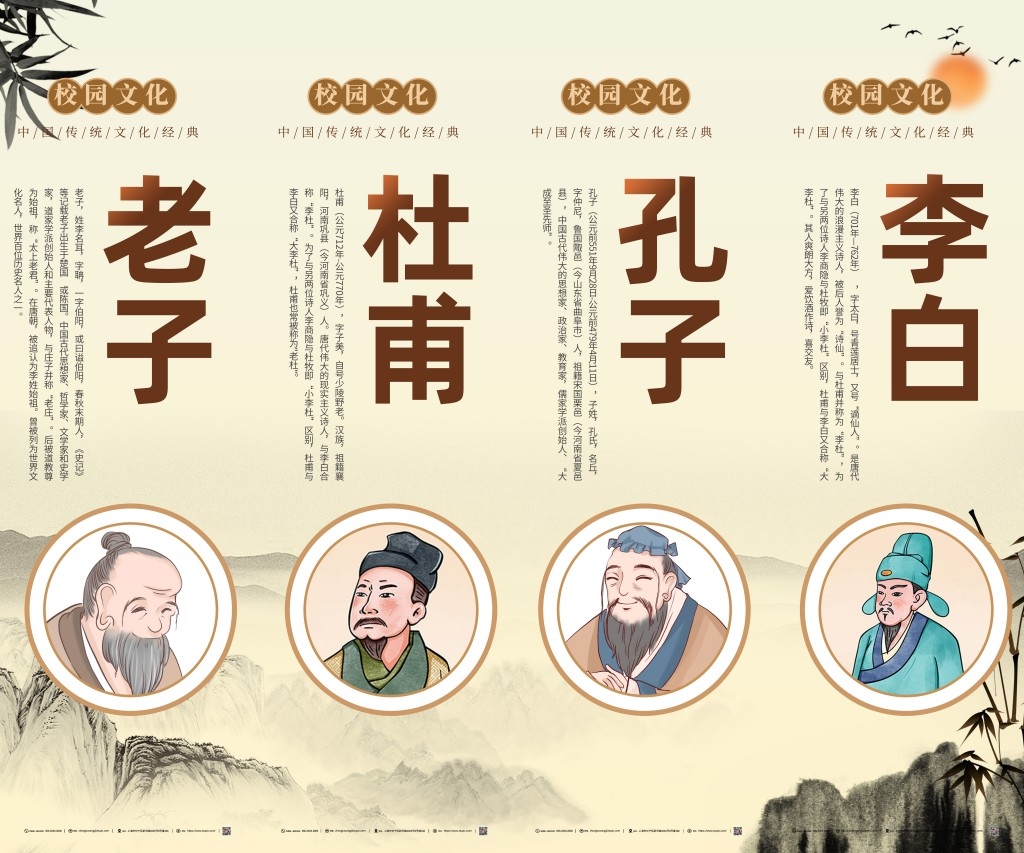中小学班级教室校园诗人简介名人名言挂画壁画展板 (33)