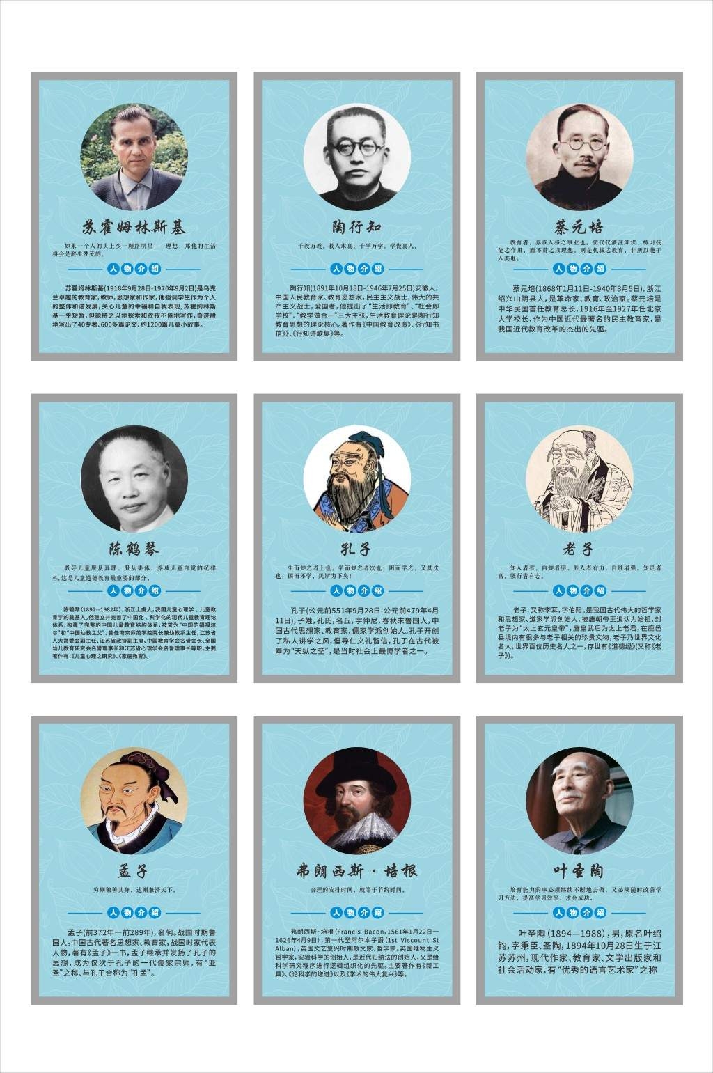 中小学班级教室校园诗人简介名人名言挂画壁画展板(3)