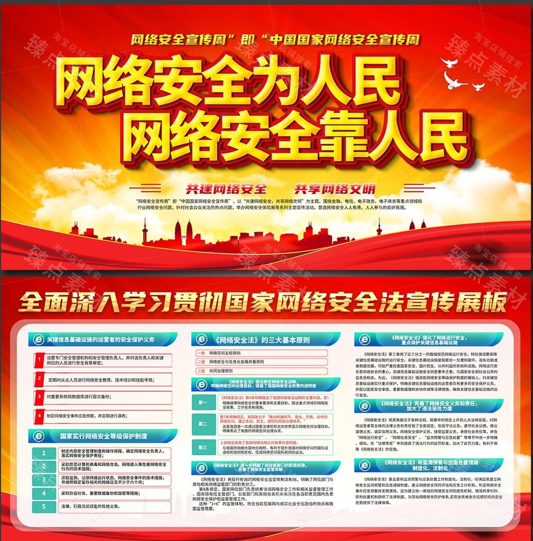 网络安全宣传周展板宣传栏PSD素材