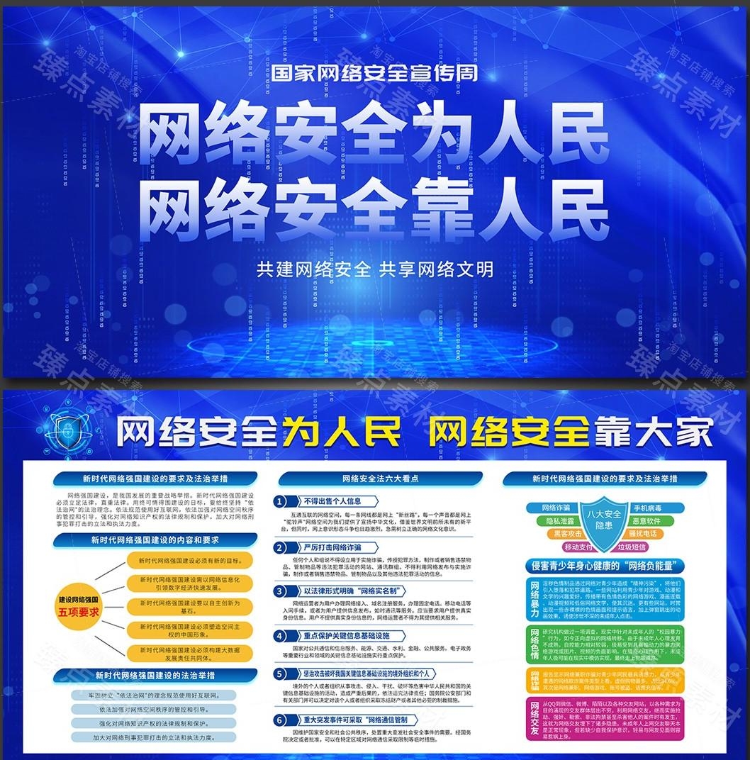 网络安全宣传周展板宣传栏PSD素材