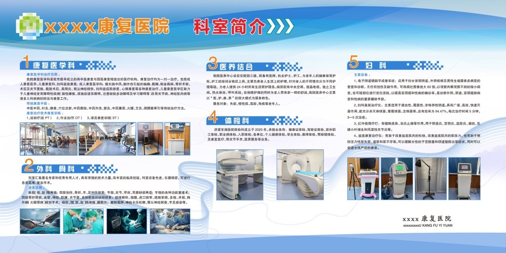 医院康复医学科专家介绍展板文化墙