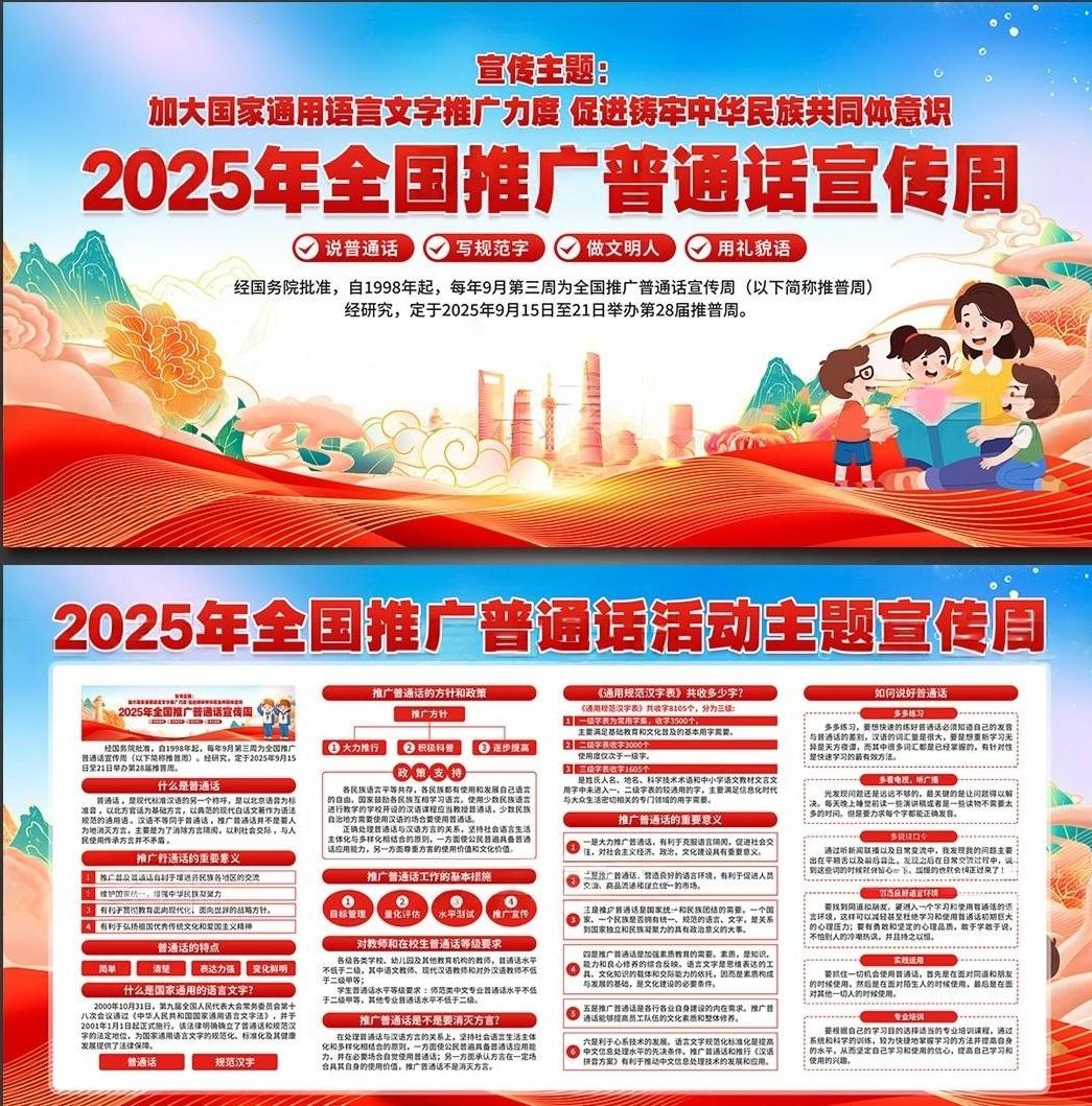 2025年新款全国推广普通话宣传周展板宣传栏 (2)