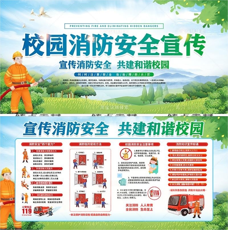 学校消防安全知识展板