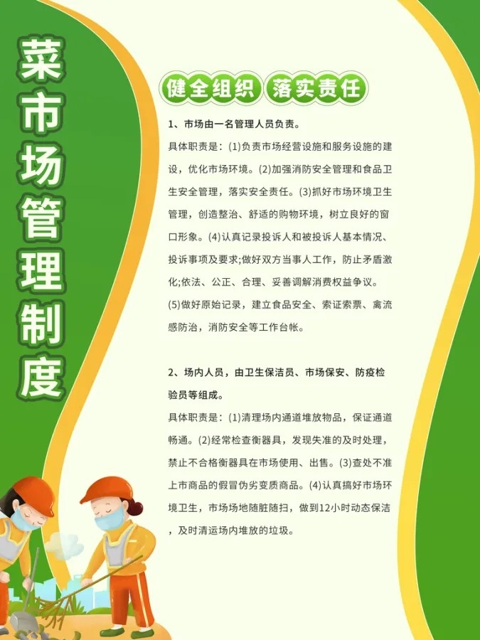 菜市场监督管理展板管理制度牌
