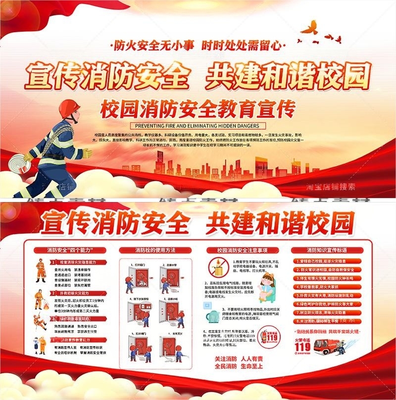 学校消防安全知识展板 (2)