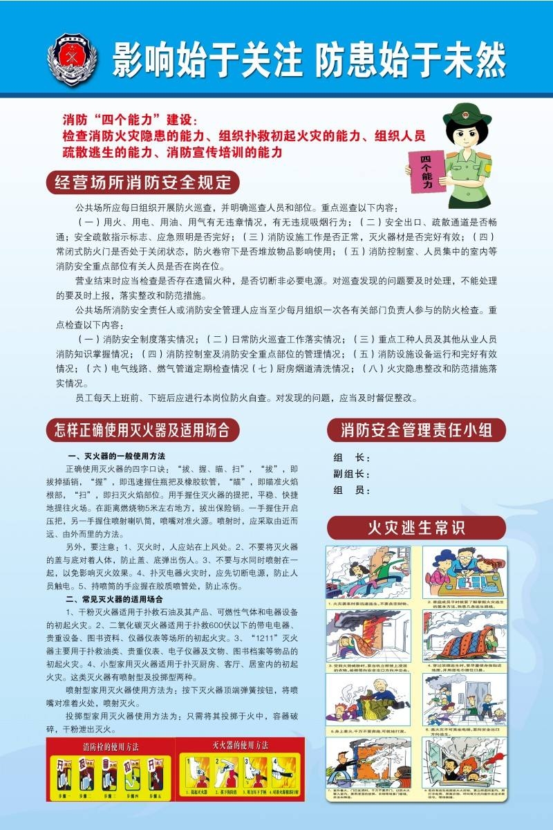 消防知识海报消防四个能力建设