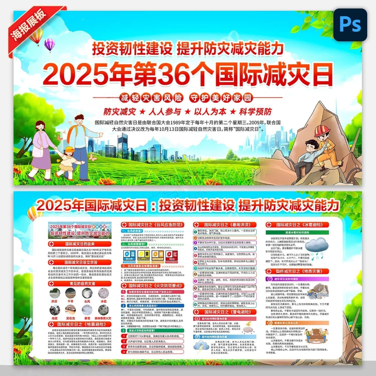 2025年国际减灾日宣传栏展板