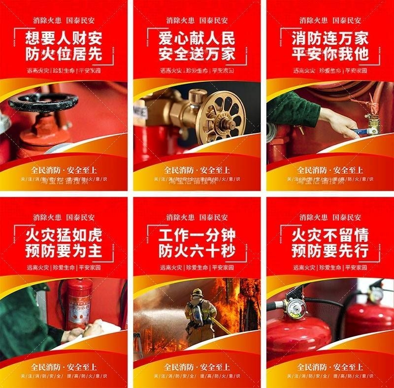 火灾消防安全知识挂画海报套图