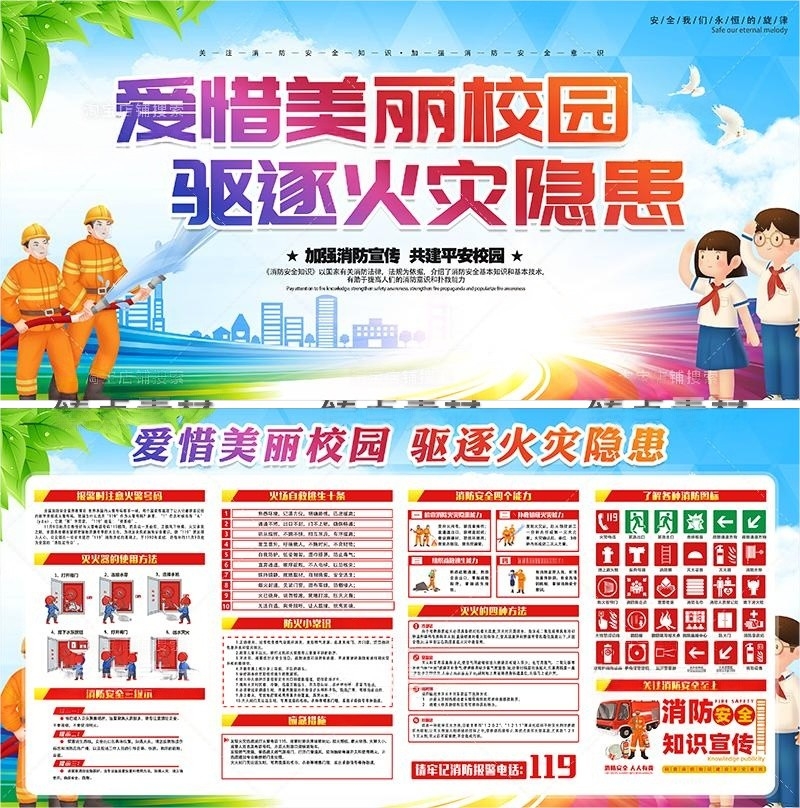 学校消防安全知识展板 (12)