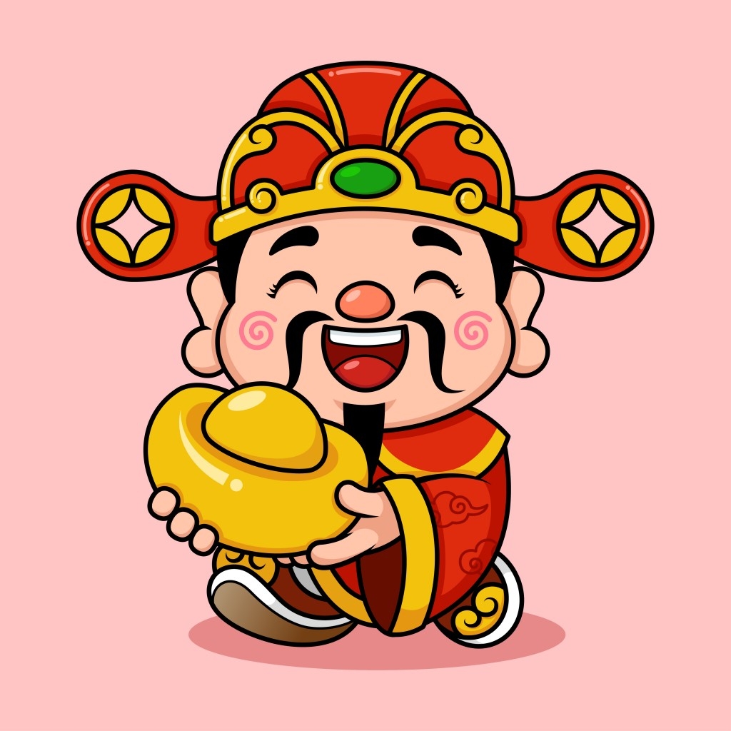 春节新春元素财神爷卡通插画 (7)