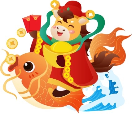 2026年马年春节卡通插画素材