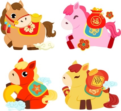2026年马年春节卡通插画素材 (13)