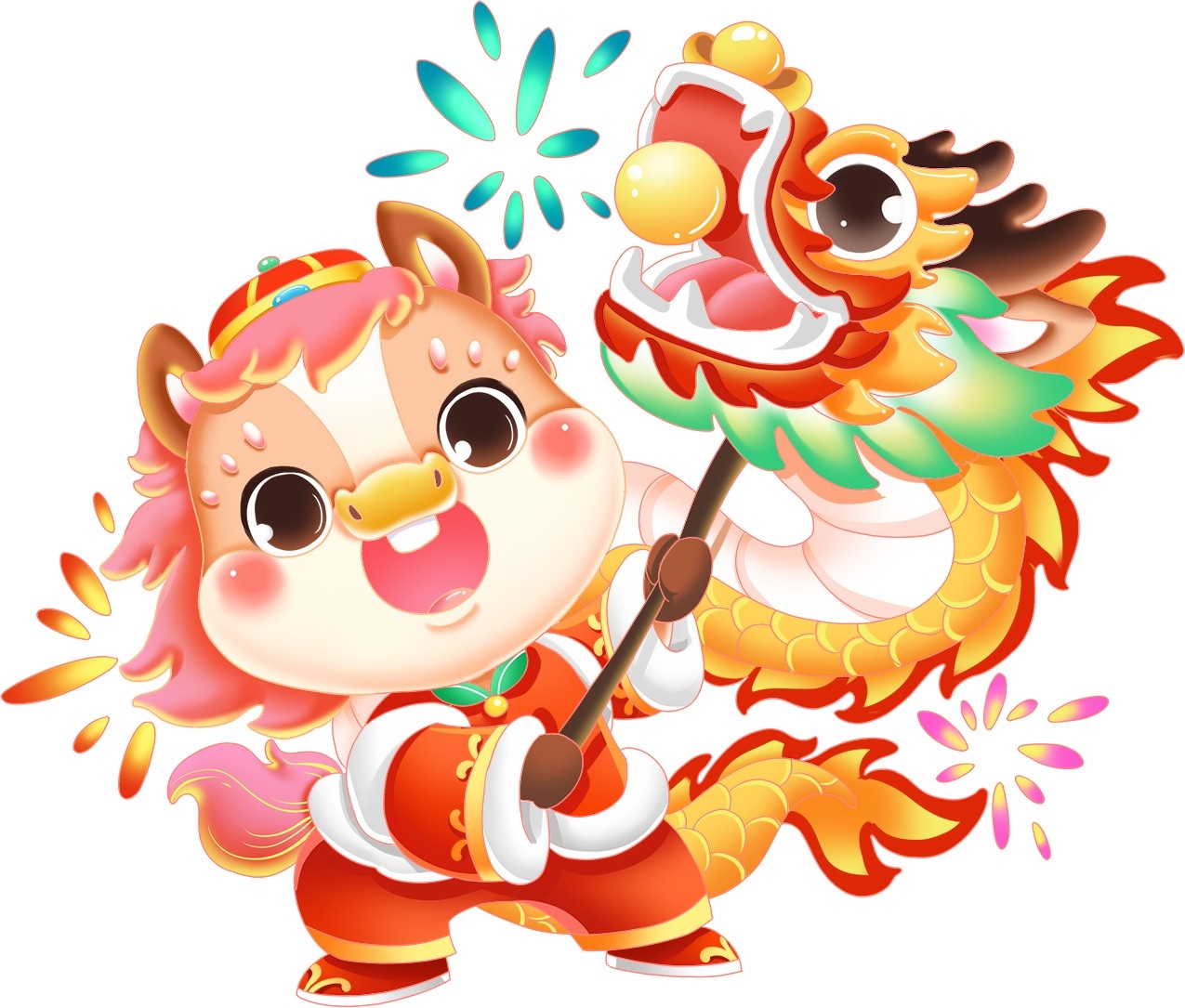 2026年马年IP形象马年生肖卡通形象插画贴纸