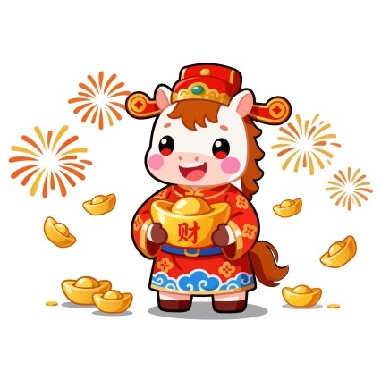 2026年马年春节卡通插画素材 (3)