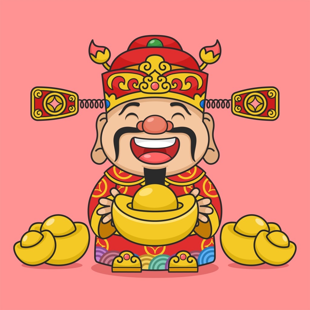 春节新春元素财神爷卡通插画 (15)