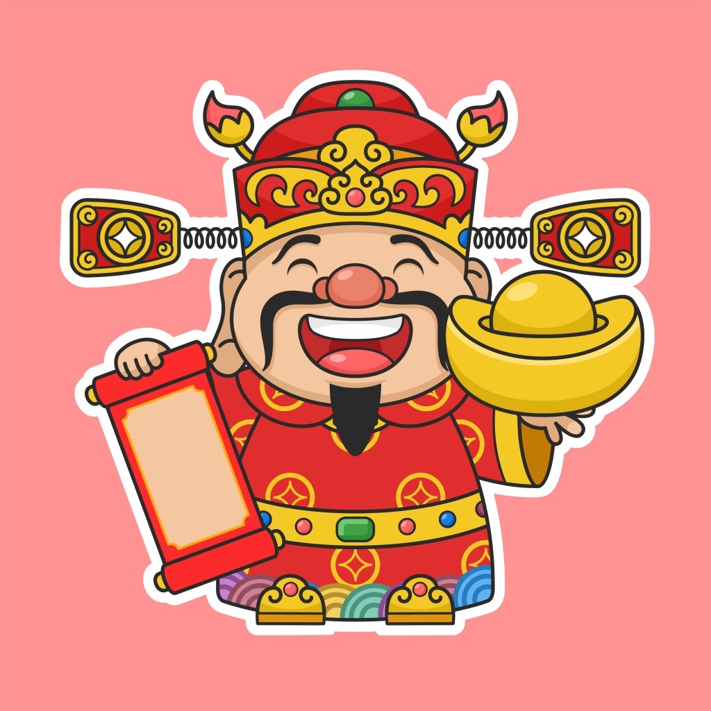 春节新春元素财神爷卡通插画 (17)