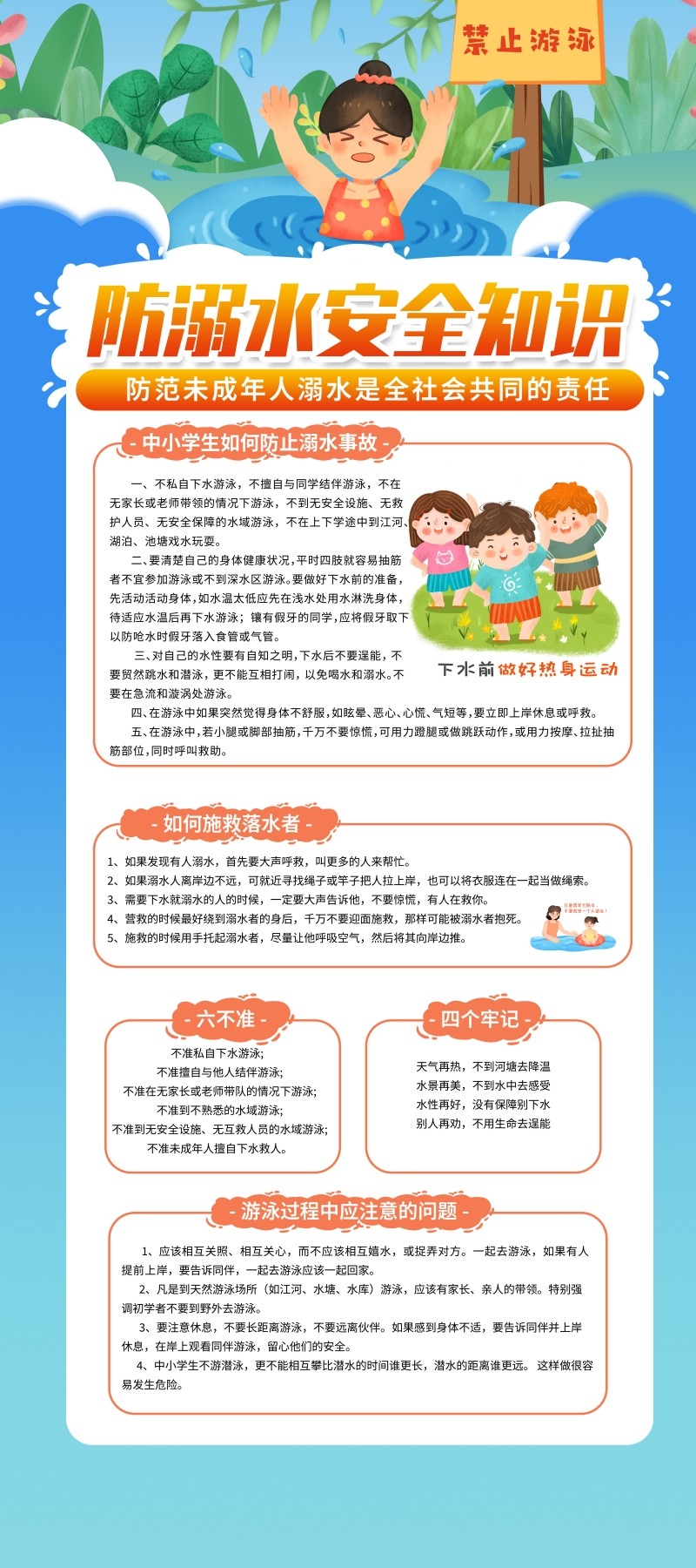 夏季暑期防溺水安全知识展架易拉宝 (2)