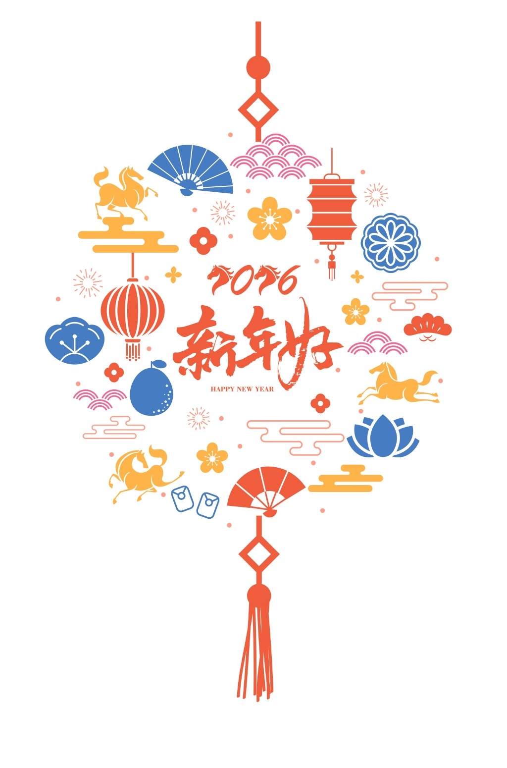 马年创意窗花贴纸素材 (1)