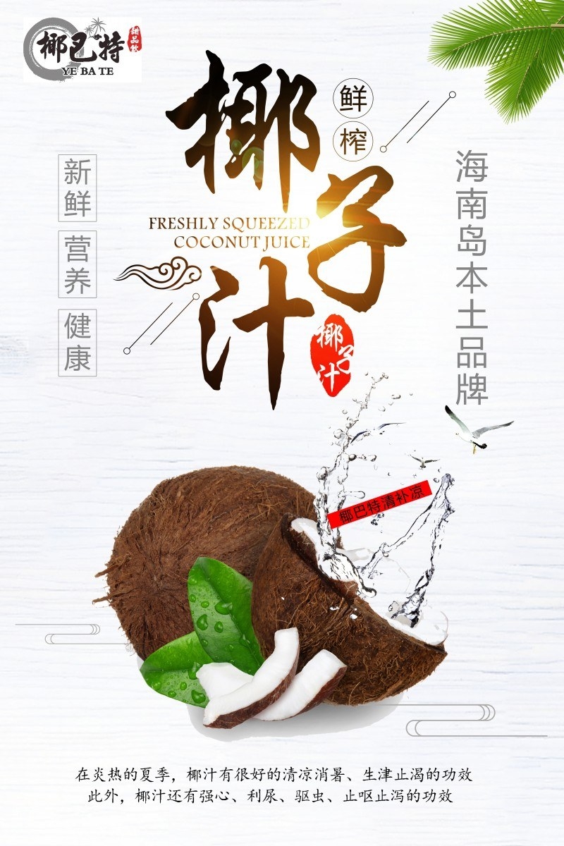 餐饮美食椰子汁海报素材 (4)