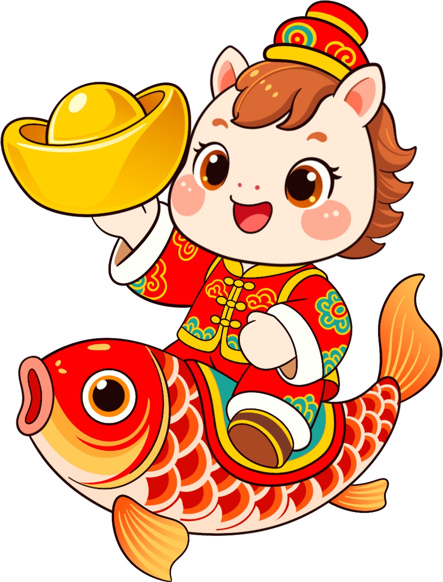 2026年马年IP形象马年生肖卡通形象插画贴纸 (17)