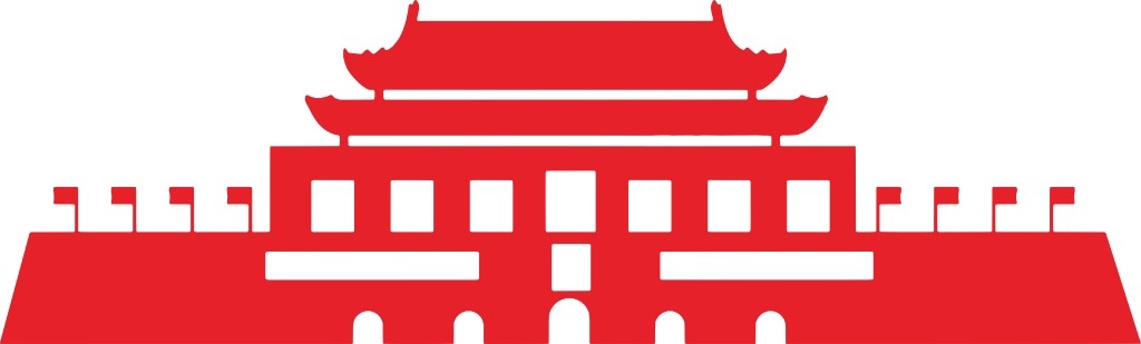 天安门红色图标徽章徽标标识