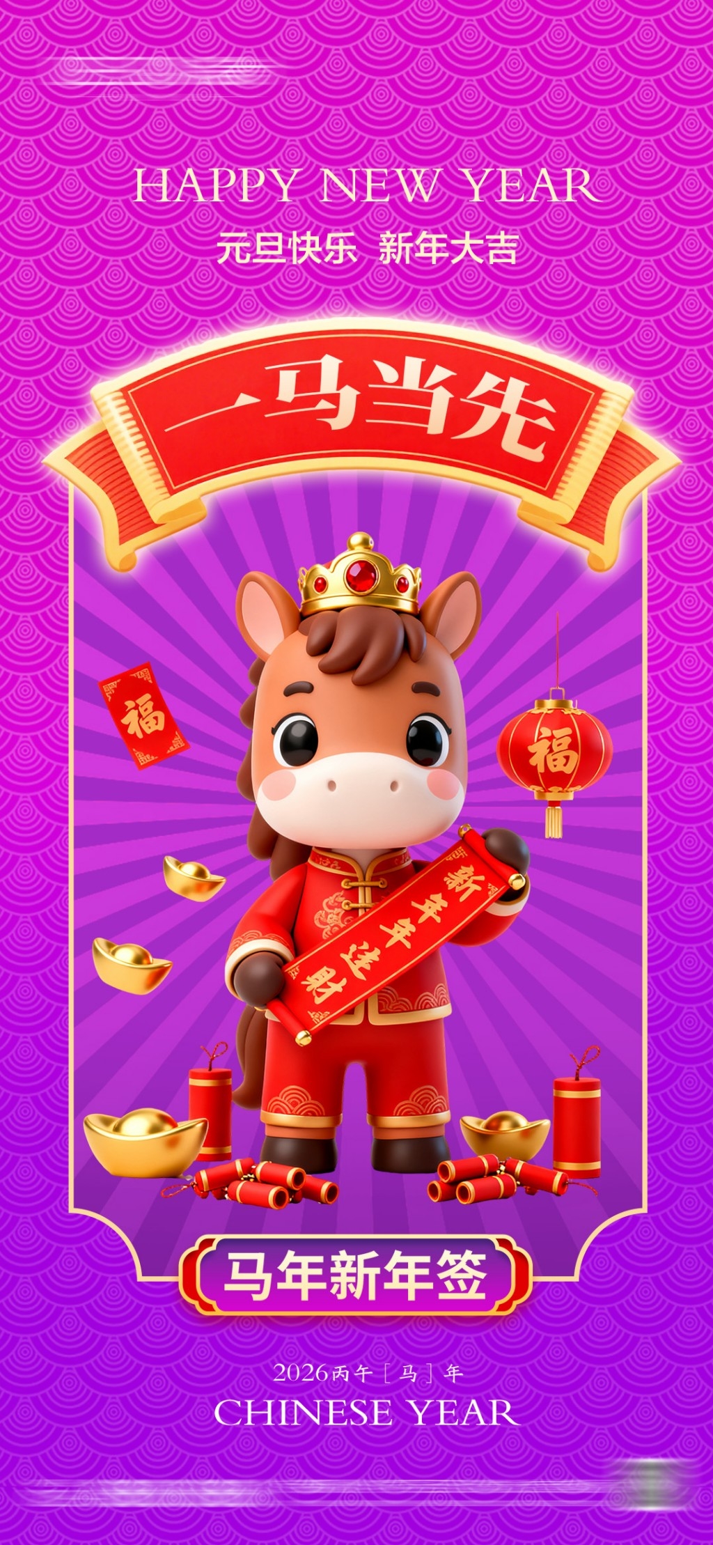 2026年马年元旦海报展架易拉宝 (7)