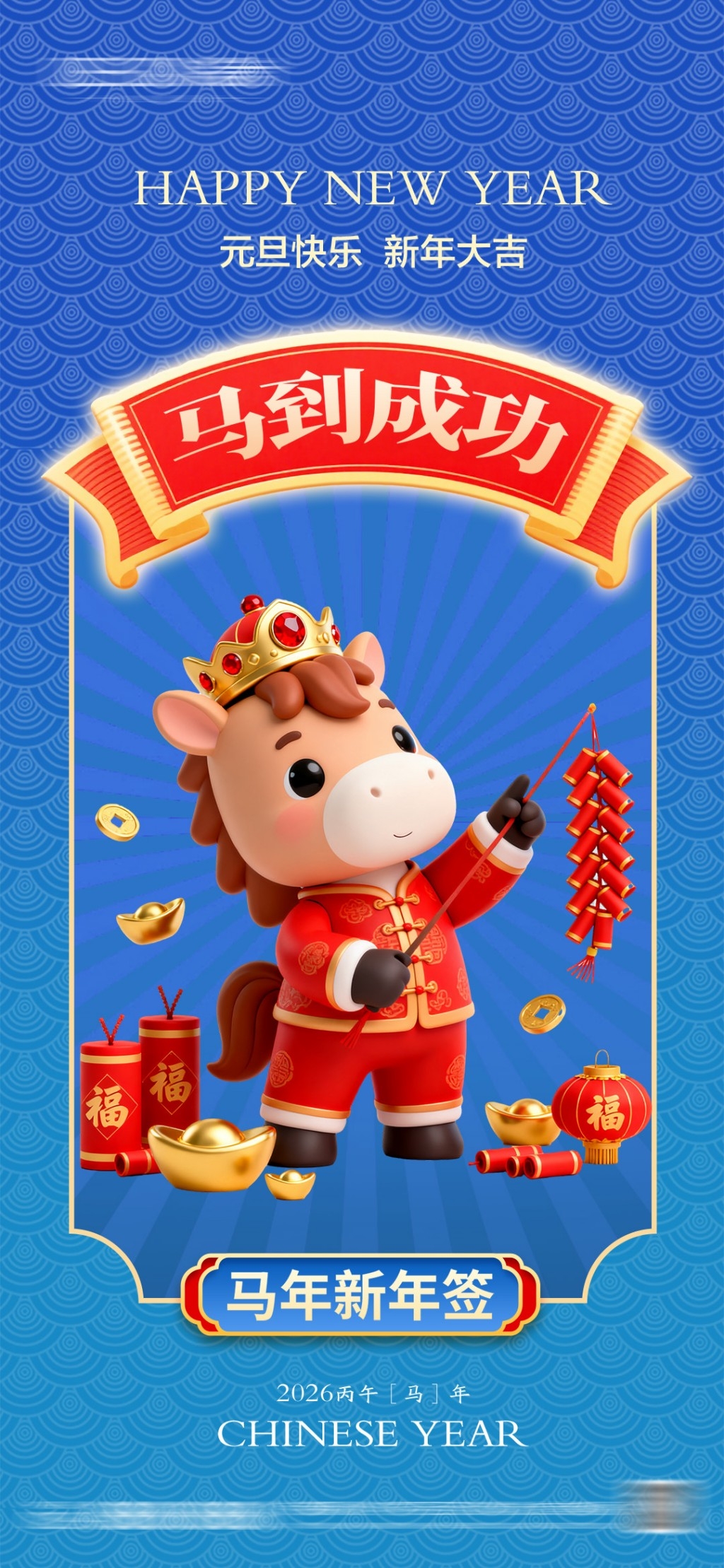 2026年马年元旦海报展架易拉宝 (6)