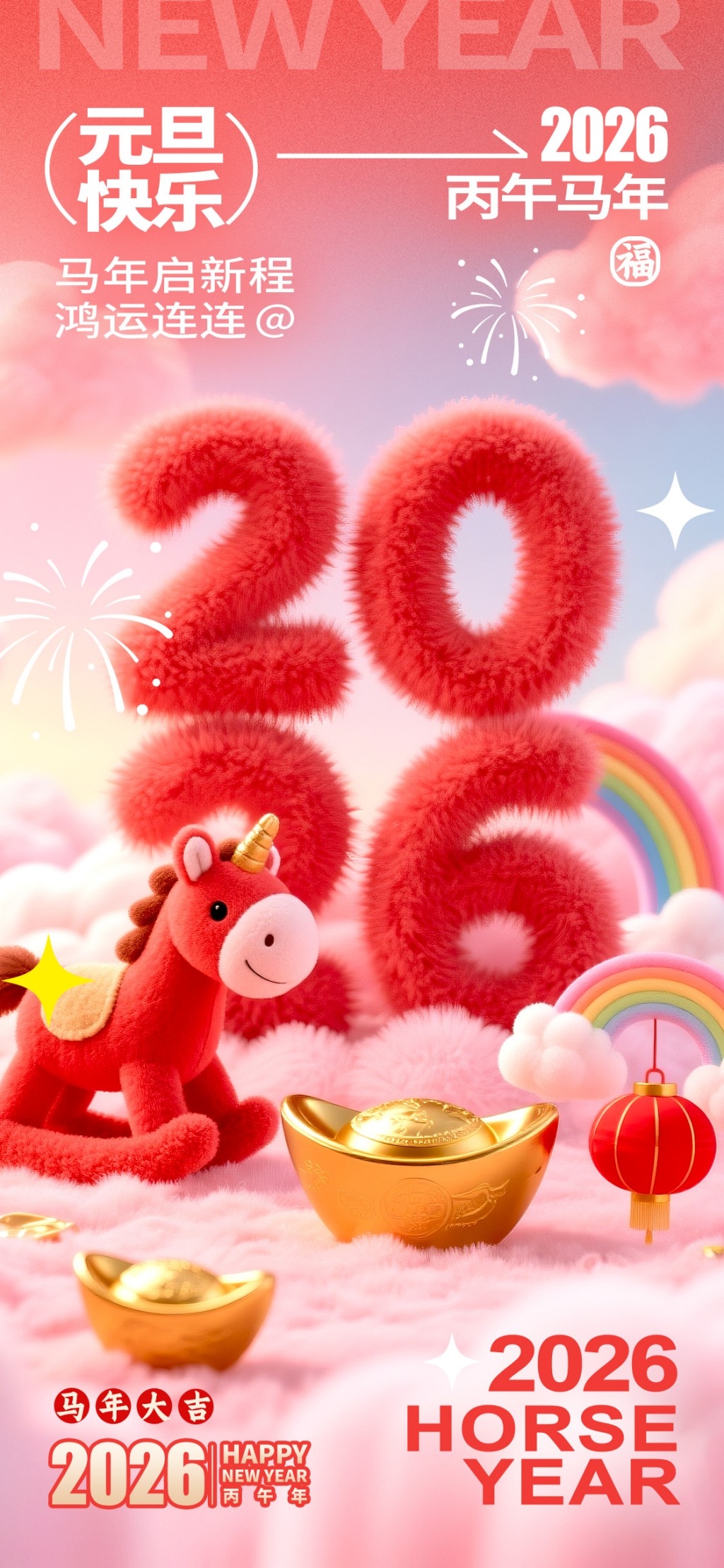 2026年马年元旦海报展架易拉宝 (11)