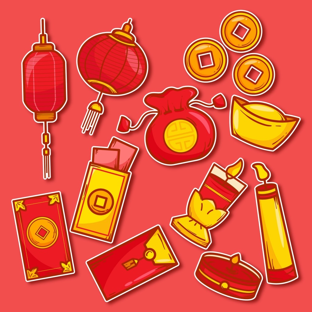 新年卡通贴纸元素 (8)