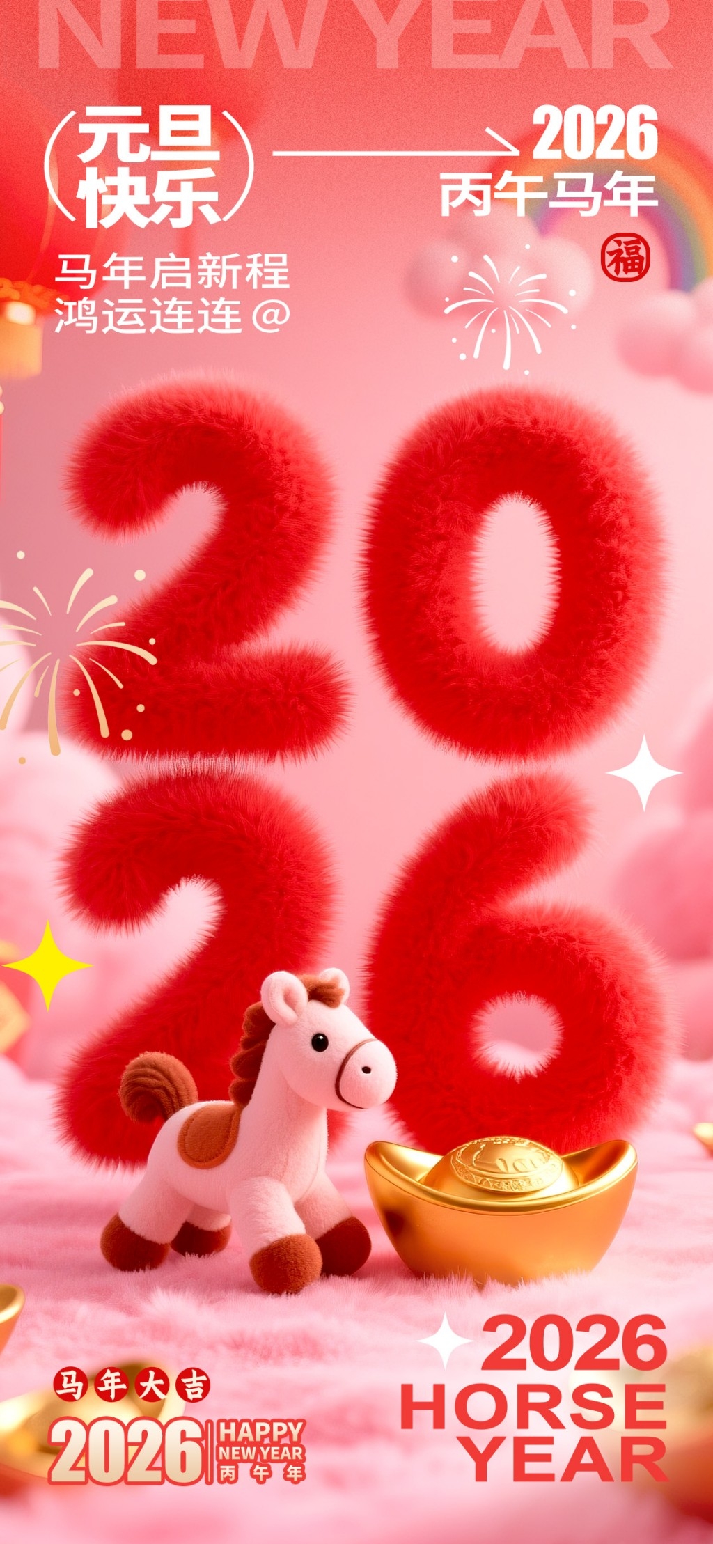 2026年马年元旦海报展架易拉宝 (10)