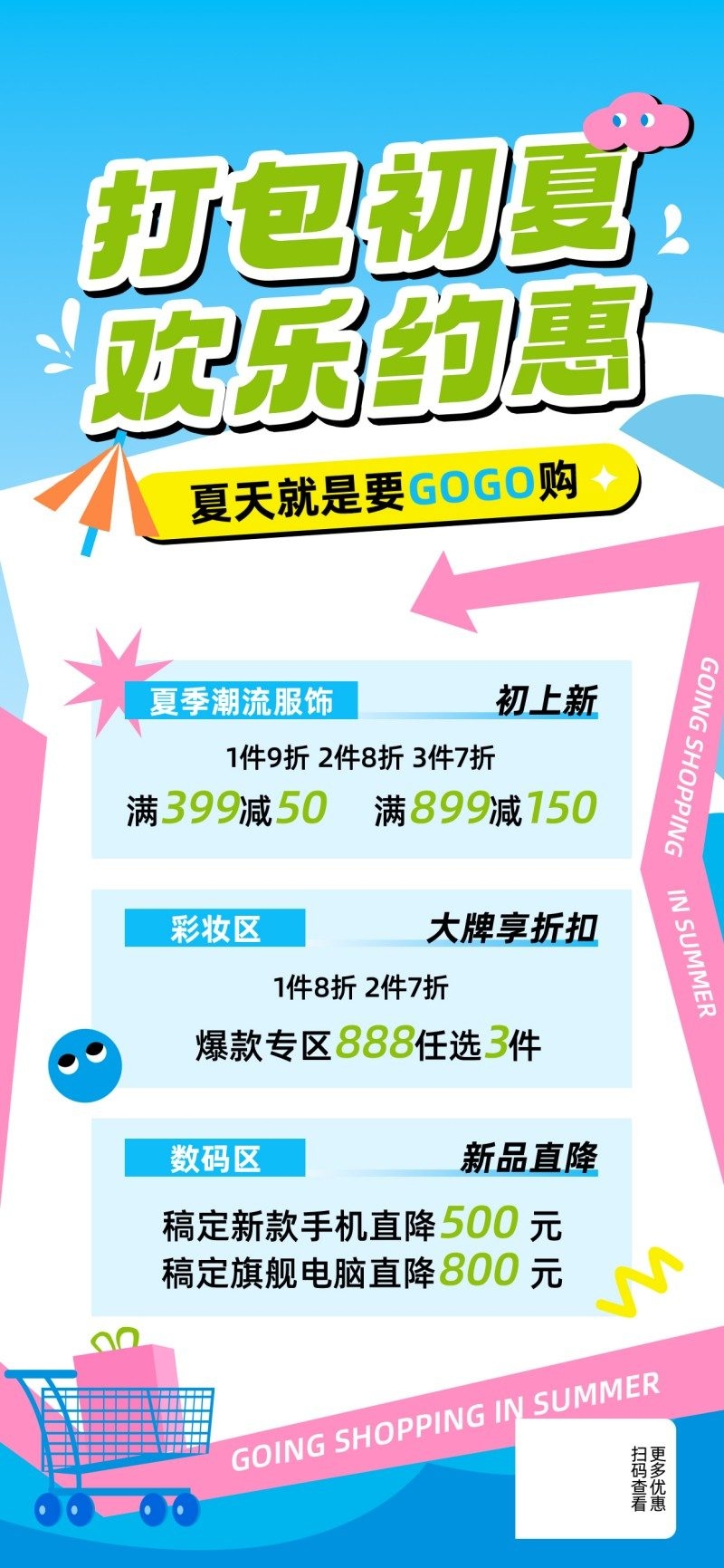 超市服装百货店会员充值促销海报易拉宝