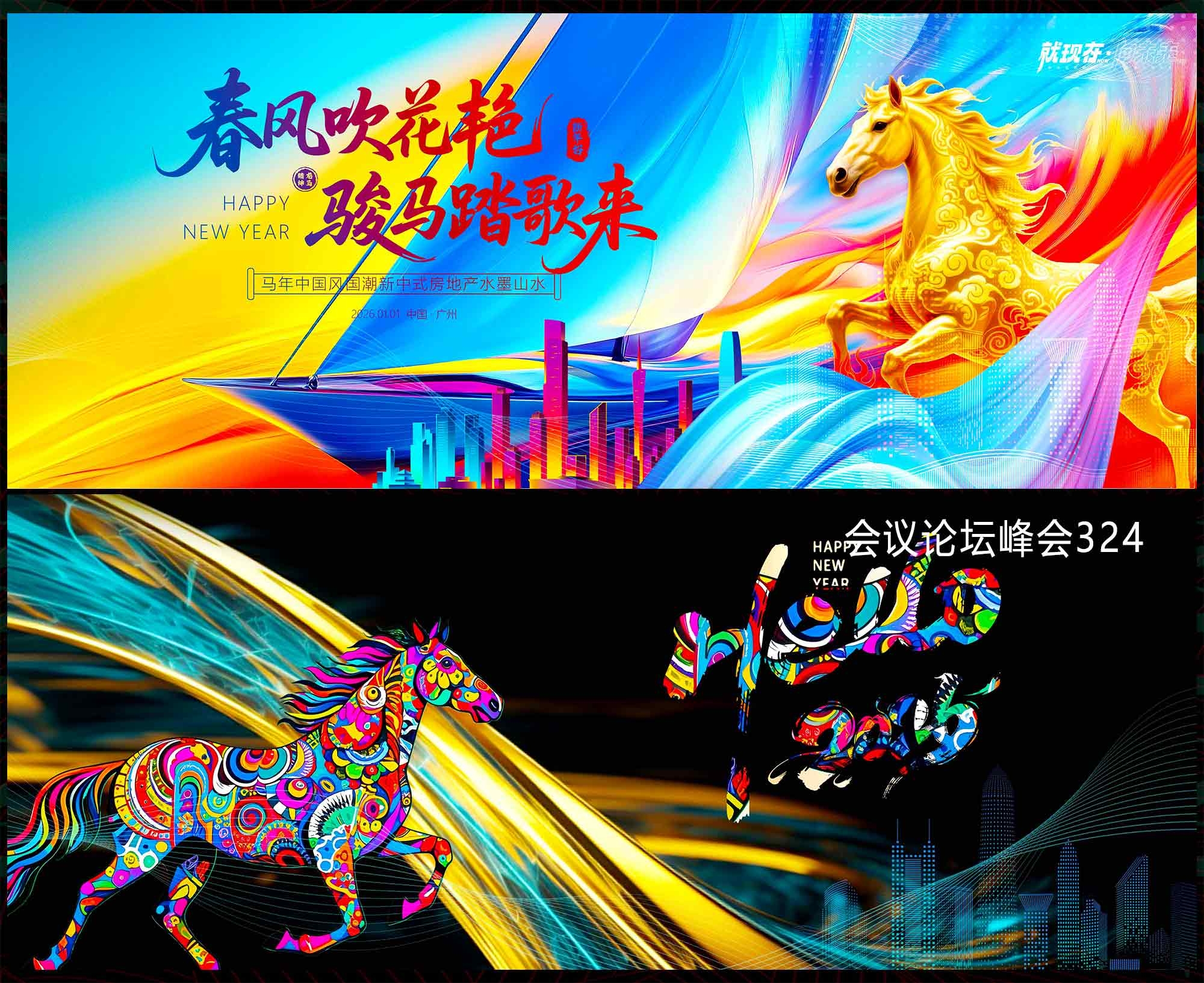 2026马年 科技会议 科技KV 论坛峰会 时尚潮流 青春活力 山峰