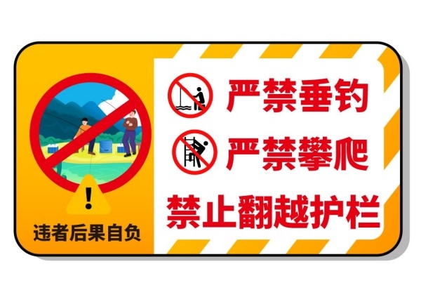 水深危险禁止钓鱼垂钓警示牌 (3)
