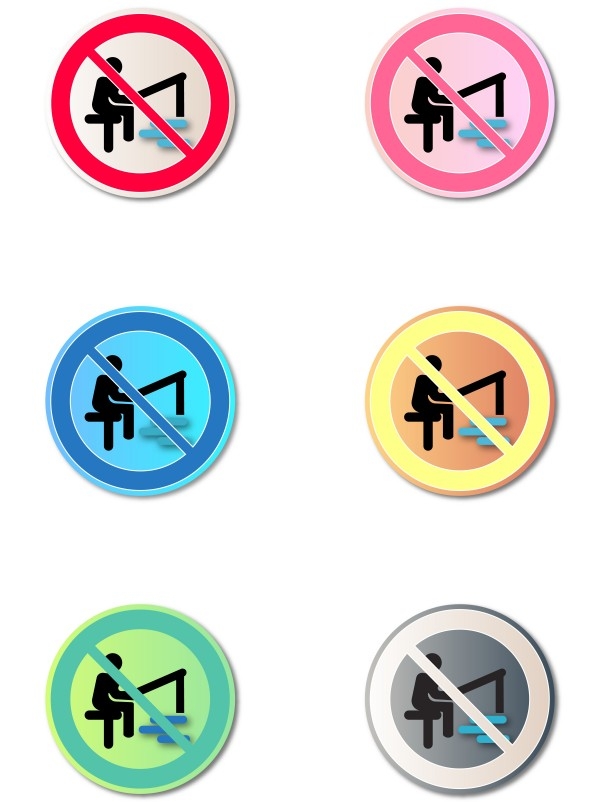 禁止垂钓钓鱼卡通标识图