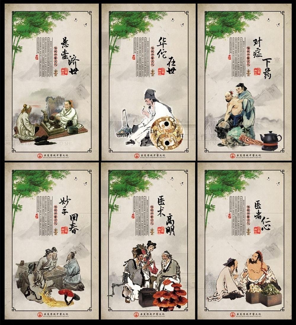 中医养生挂画文化墙海报悬壶济世华佗在世